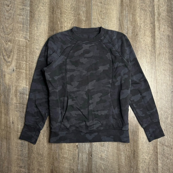 lululemon Camo Scuba Crewneck Sweatshirt Size 12 - Picture 4 of 8